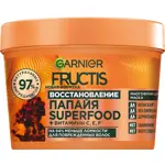 Garnier Fructis Superfood маска 3в1 для поврежденных волос, маска для волос, 390 мл, 1 шт, папайя фото