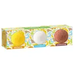 Oleos Набор шаров бурлящих для ванн ваниль + пломбир + шоколад, 110 г, 3 шт. фото