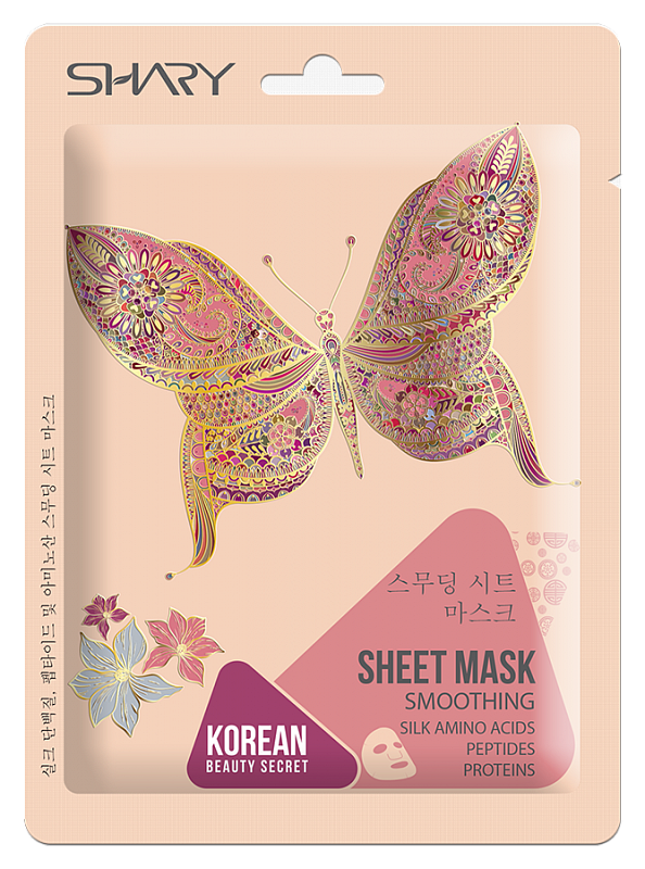Shary маска на тканевой основе Пептиды, протеины и аминокислоты шелка, маска для лица, 1 шт, для всех типов кожи фото