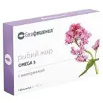 Биафишенол рыбий жир с валерианой, 0.35 г, капсулы, 120 шт. фото