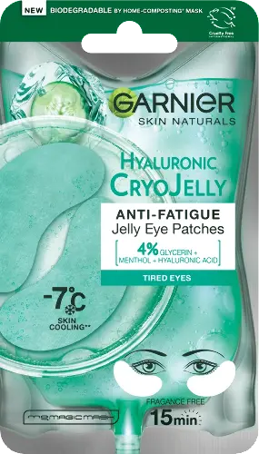 Garnier skin naturals патчи тканевые для кожи вокруг глаз эксперт+ крио гель, патчи для кожи вокруг глаз, 5 г, 2 шт. фото