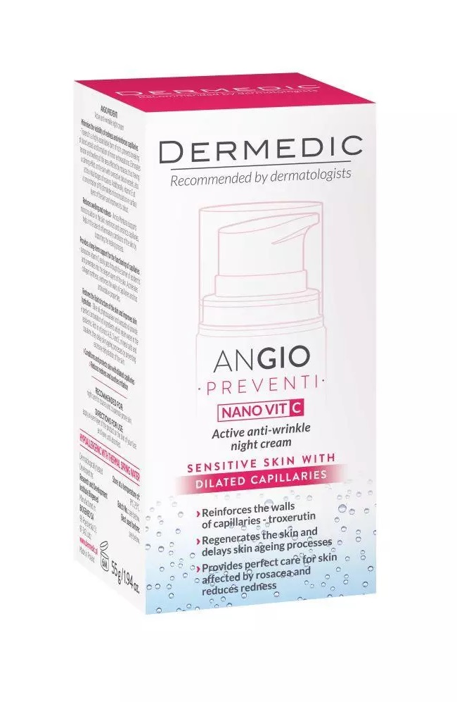 Дермедик Angio Preventi Nano Vit C, крем, 55г, 1 шт, ночной фото