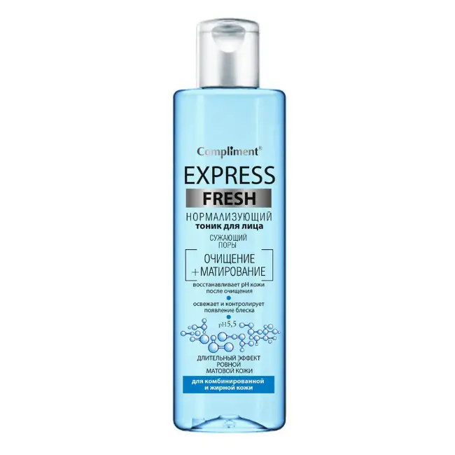 Compliment Express Fresh Тоник для лица нормализующий сужающий поры, тоник для лица, 250 мл, 1 шт. фото