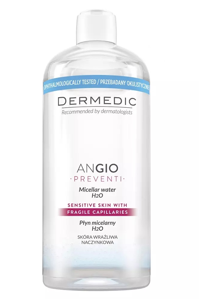 Дермедик Angio Preventi Micellar Water H2O, вода мицеллярная, 500мл, 1 шт, для чувствительной кожи фото
