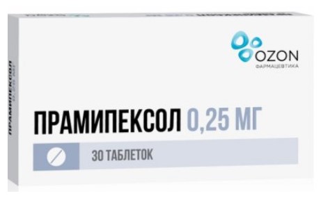 Прамипексол, 0.25 мг, таблетки, 30 шт. фото