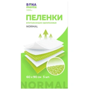 Bona Mente! Normal Пеленки одноразовые впитывающие, 60 см х 90 см, 5 шт. фото