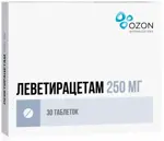 Леветирацетам, 250 мг, таблетки, покрытые пленочной оболочкой, 30 шт. фото