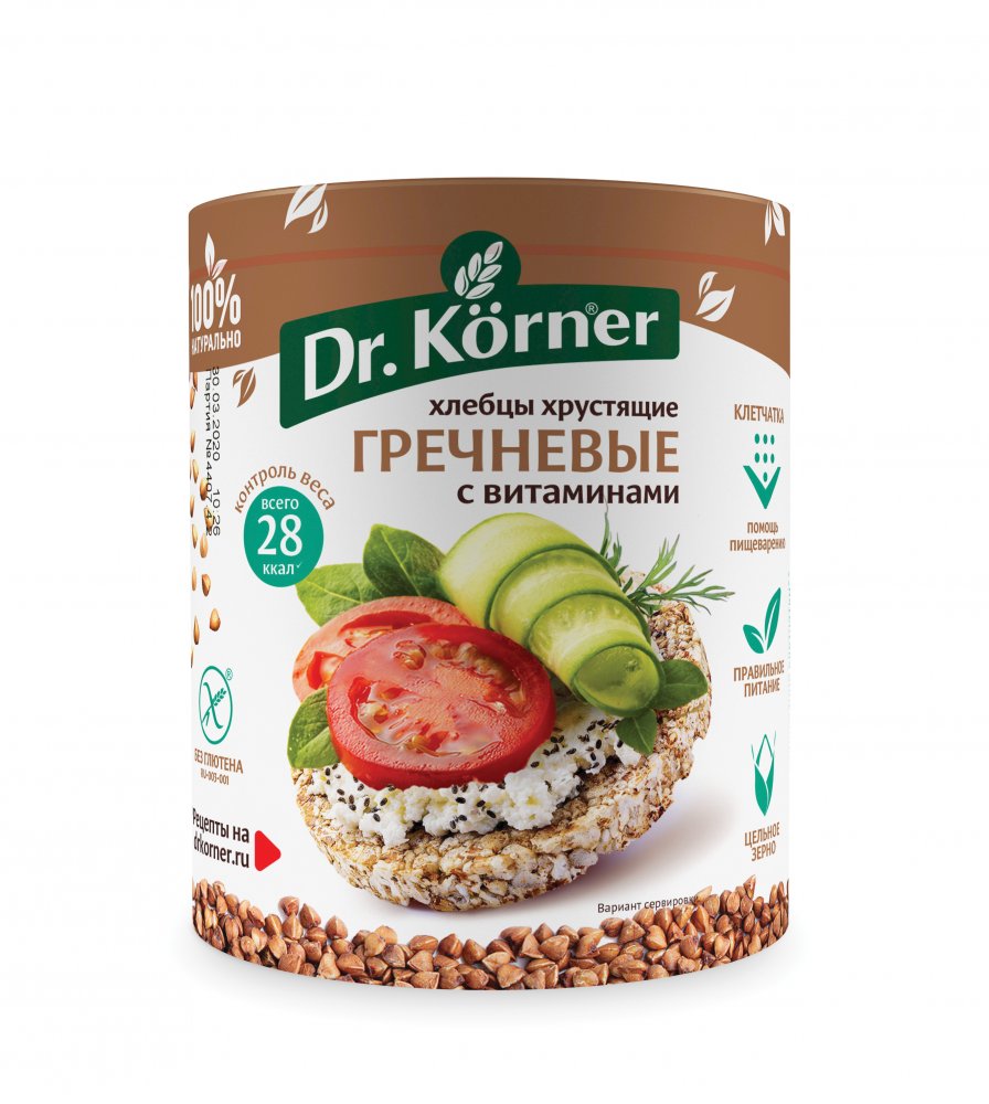 Доктор Кернер Хлебцы гречневые, хлебцы, 100 г, 1 шт. фото