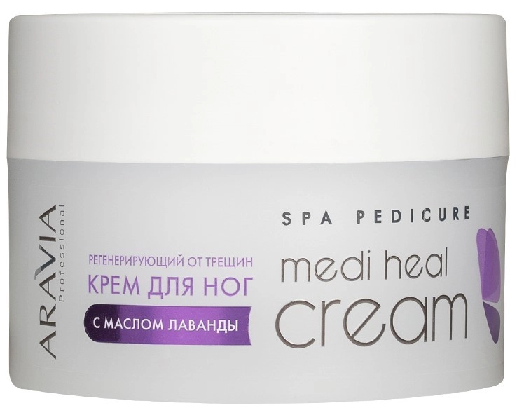 Aravia professional medi heal cream крем от трещин с маслом лаванды регенерирующий, крем для ног, 150 мл, 1 шт. фото