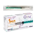 Шприц 3-х компонентный, 1 мл, шприц в комплекте с иглой, 10 шт, 27G фото