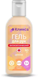 Клинса Гель антисептический для рук, 60 мл, 1 шт, детский, с D-пантенолом фото