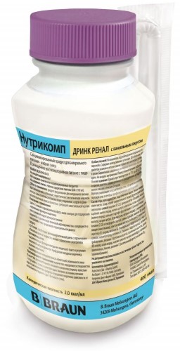 Нутрикомп Дринк Ренал, смесь для энтерального питания, 200 мл, 1 шт, ваниль фото