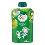 Фрутоняня детское пюре, пюре, 90 г, 1 шт, зеленый микс (яблоко + груша + киви + виноград) фото