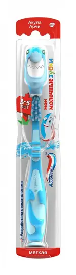 Aquafresh Мои молочные зубки зубная щетка 3-5 лет, щетка зубная, 1 шт, мягкая фото 4