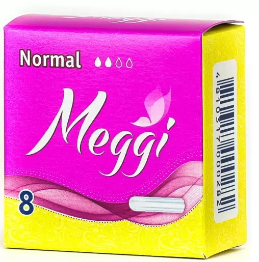 Meggi Normal Тампоны гигиенические, тампоны женские гигиенические, 8 шт, 2 капли фото