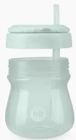 Happy Baby Поильник с трубочкой и ручками, 9+ мес, 250 мл, 1 шт, голубой, арт. 14012 фото 3