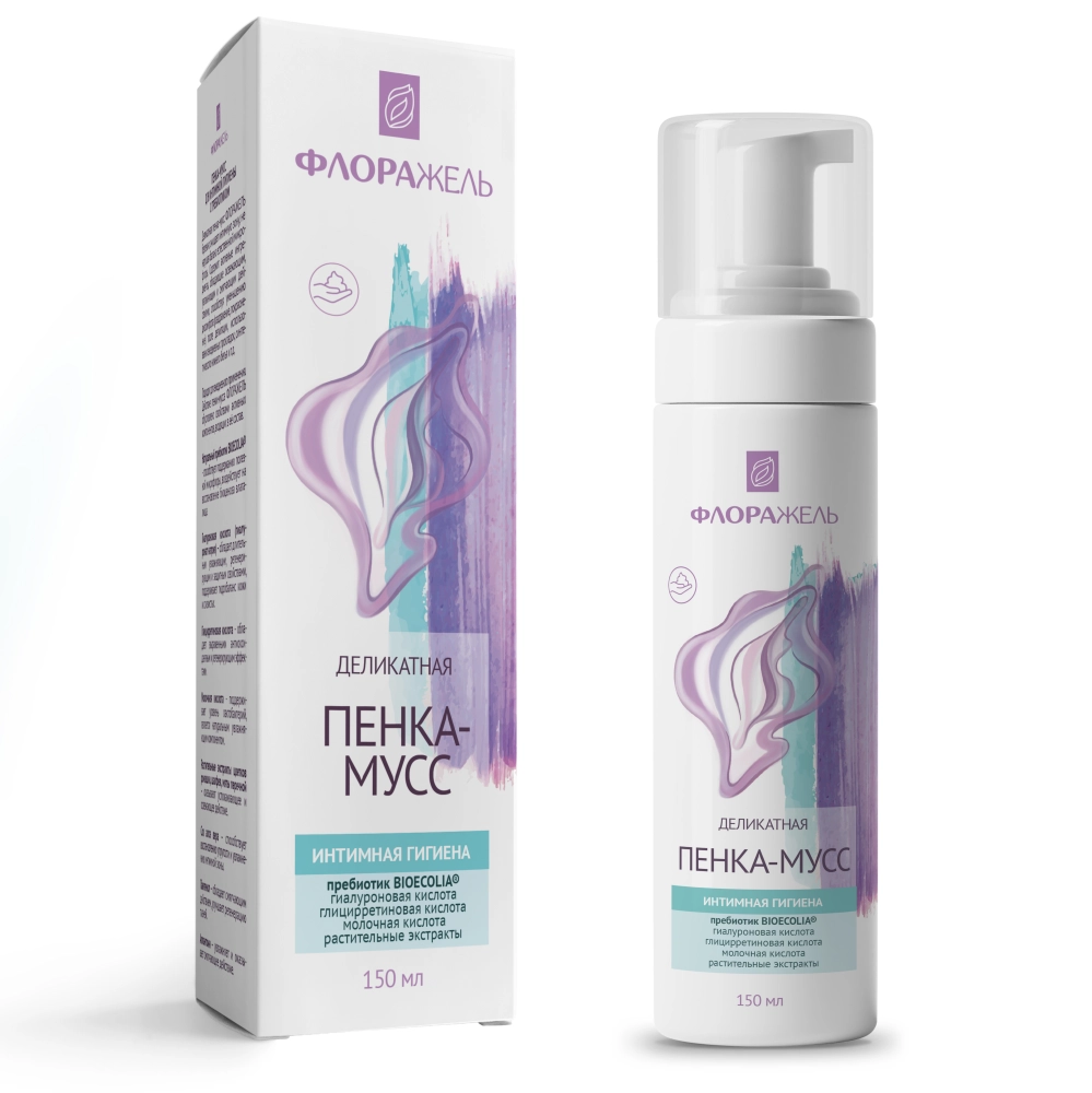 Флоражель пенка-мусс для интимной гигиены с пребиотиком, гель для интимной гигиены, 150 мл, 1 шт. фото