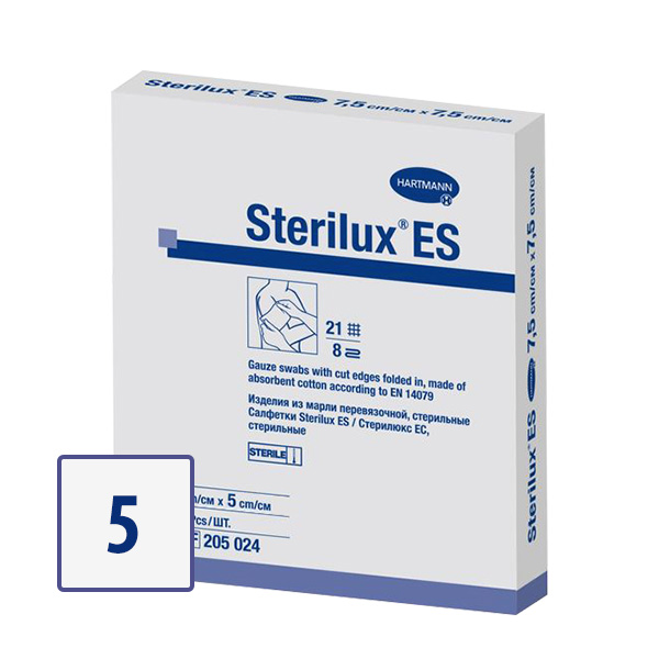 Sterilux ES Салфетки стерильные, 5 см х 5 см, 5 шт. фото