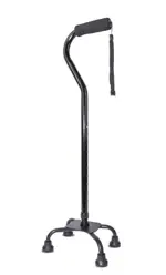 Трость инвалидная телескопическая металлическая с 4-мя опорами AMCQ21, 1 шт, черного цвета фото