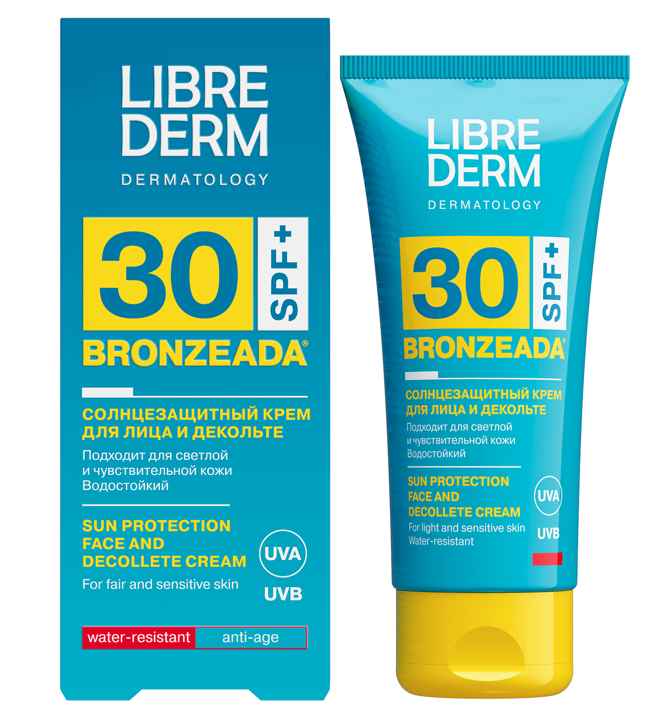 Librederm Bronzeada солнцезащитный крем для лица и декольте, крем, 50 мл, 1 шт, SPF 30 фото