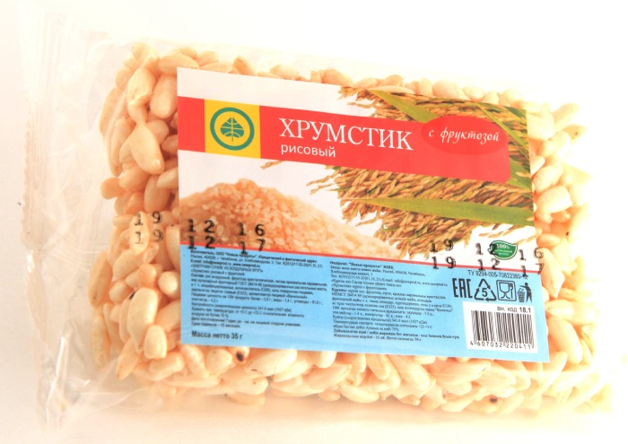 Хрумстик Батончик на фруктозе рисовый, батончик, 35 г, 1 шт. фото