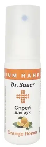 Dr Sauer Спрей для рук антибактериальный, 70 %, спрей для местного применения, 50 мл, 1 шт, Оrange Flower фото 
