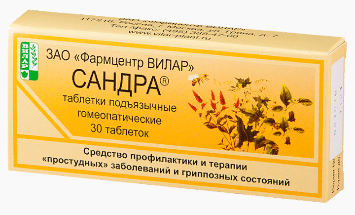 Сандра, таблетки подъязычные гомеопатические, 30 шт. фото