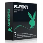 Playboy Презервативы 3в1, 3 шт, с ребристой и точечной поверхностью фото