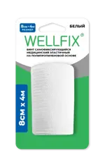 Wellfix Бинт когезивный самофиксирующийся, 8 см х 4 м, 1 шт, белого цвета фото