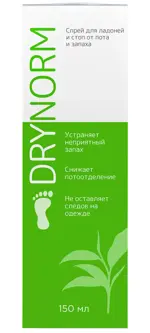 DryNorm Дезодорант для стоп и ладоней, спрей, 150 мл, 1 шт. фото 