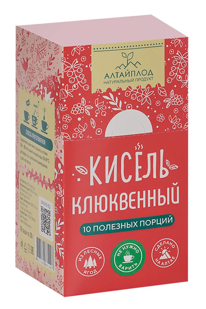 АлтайПлод Кисель витаминизированный, кисель, 20 г, 10 шт, клюквенный фото