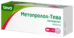 Метопролол-Тева, 100 мг, таблетки, 30 шт. фото 