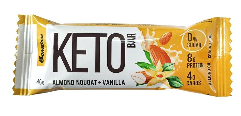 Bombbar Keto Батончик, батончик, 40 г, 1 шт, миндальная нуга + ваниль фото