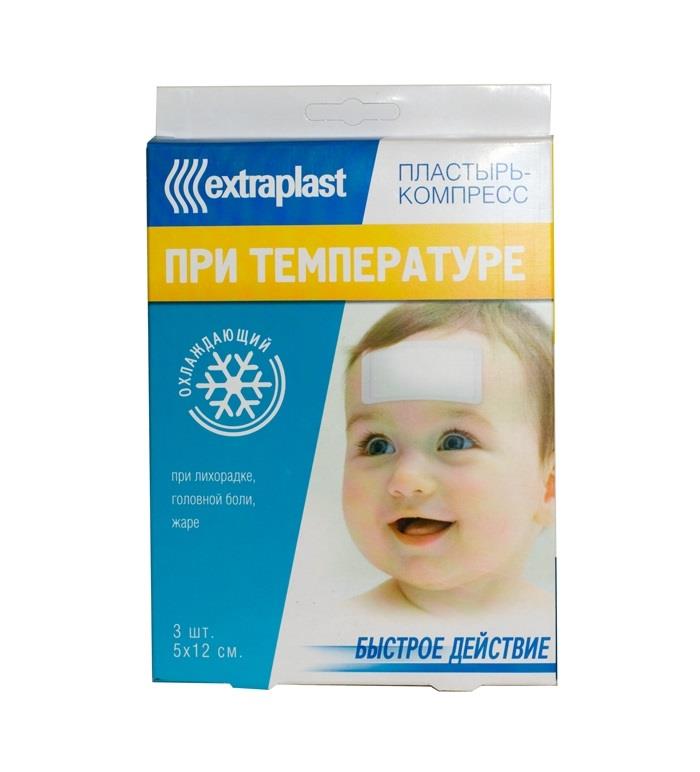 Extraplast Пластырь от температуры, 5 см х 12 см, пластырь, 3 шт. фото