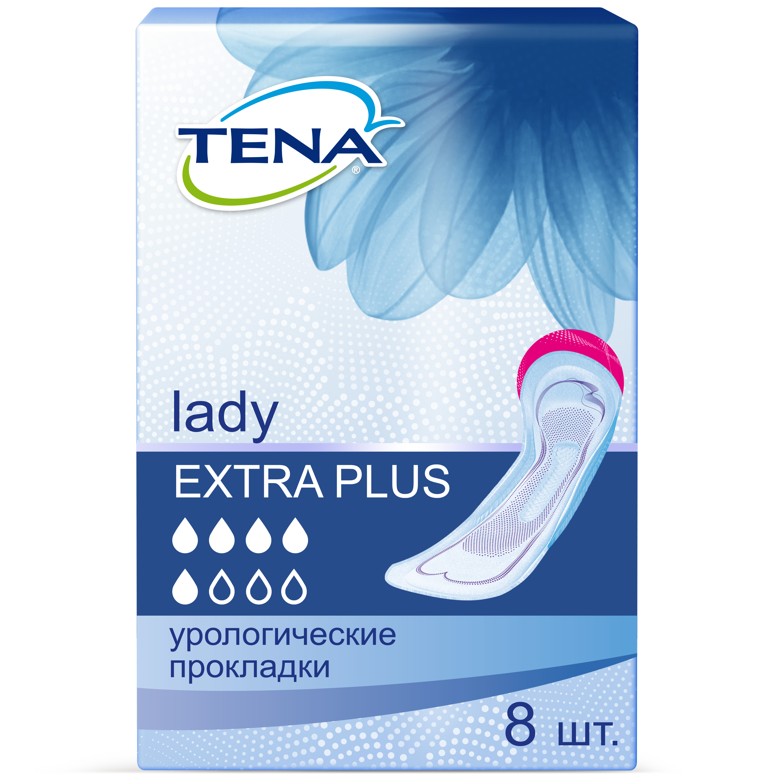 Tena Lady Extra Plus Прокладки урологические, прокладки урологические, 8 шт, 5 капель фото