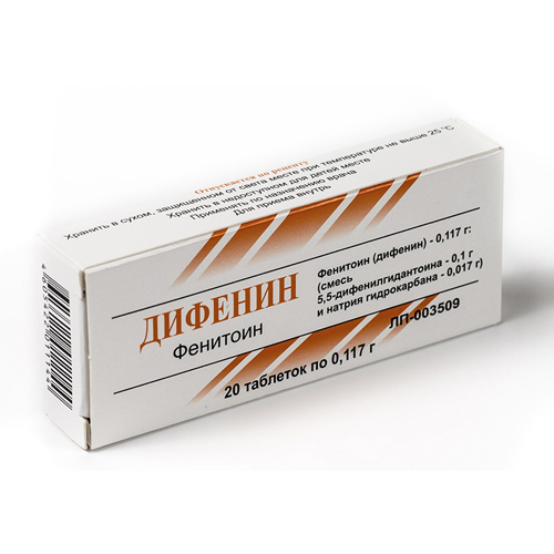 Дифенин, 0.117 г, таблетки, 20 шт. фото
