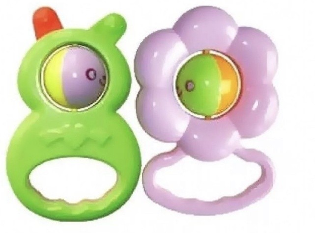 Бусинка Погремушка Цветочек, Зайка, 1 шт, цвет в ассортименте, арт. 8004 фото