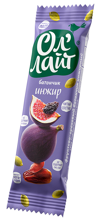 Ол лайт, батончик фруктово-ореховый, 30 г, 1 шт, инжир фото