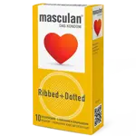Masculan Ribbed+Dotted презервативы с колечками и пупырышками, презервативы, 10 шт. фото