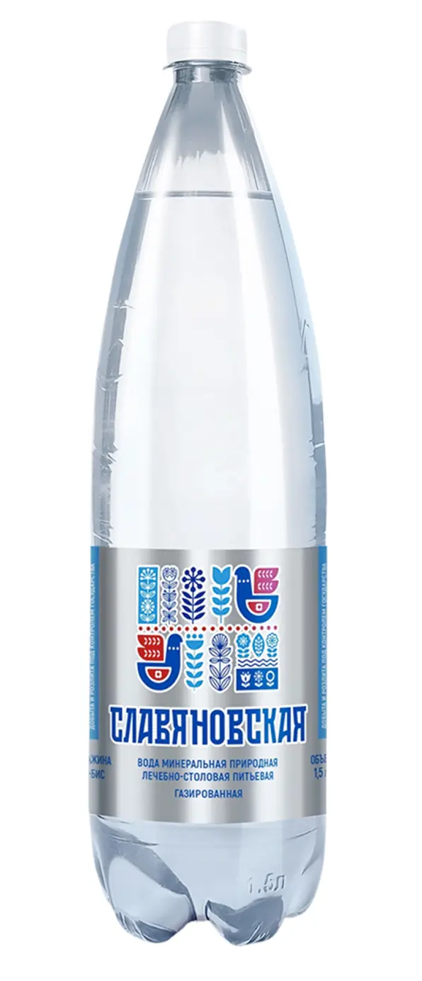 Славяновская, вода минеральная, 1.5 л, 1 шт, газированная фото