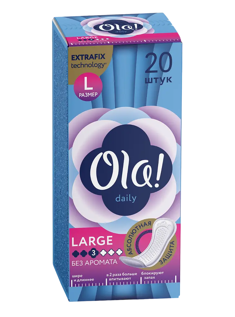 Ola! Daily Large Прокладки ежедневные, прокладки гигиенические, 20 шт, без аромата фото