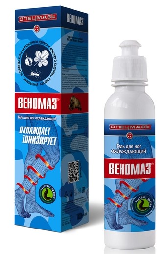 Спецмазь Веномаз гель для ног охлаждающий, гель для ног, 180 мл, 1 шт. фото