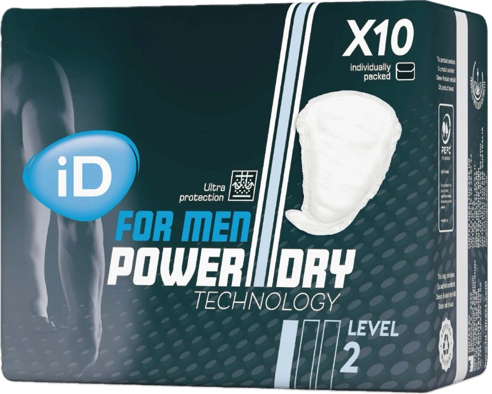 ID Прокладки урологические для мужчин level 2, прокладки урологические, 10 шт. фото