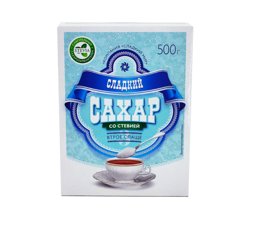 Сладкий сахар со стевией, порошок, 500 г, 1 шт. фото