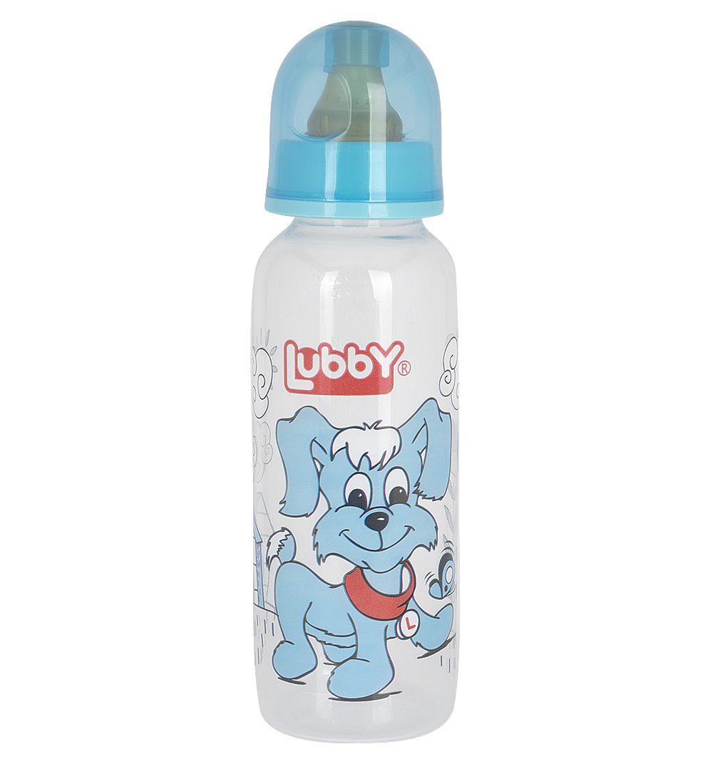 Lubby Бутылочка с латексной соской веселые животные, 250 мл, 1 шт, арт. 13564 фото