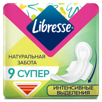 Libresse natural care супер, прокладки гигиенические, 9 шт, интенсивные выделения фото