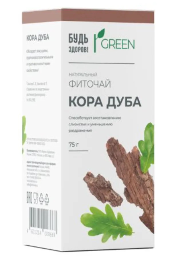 Будь здоров! Грин Фиточай Кора дуба, фиточай, 75 г, 1 шт. фото