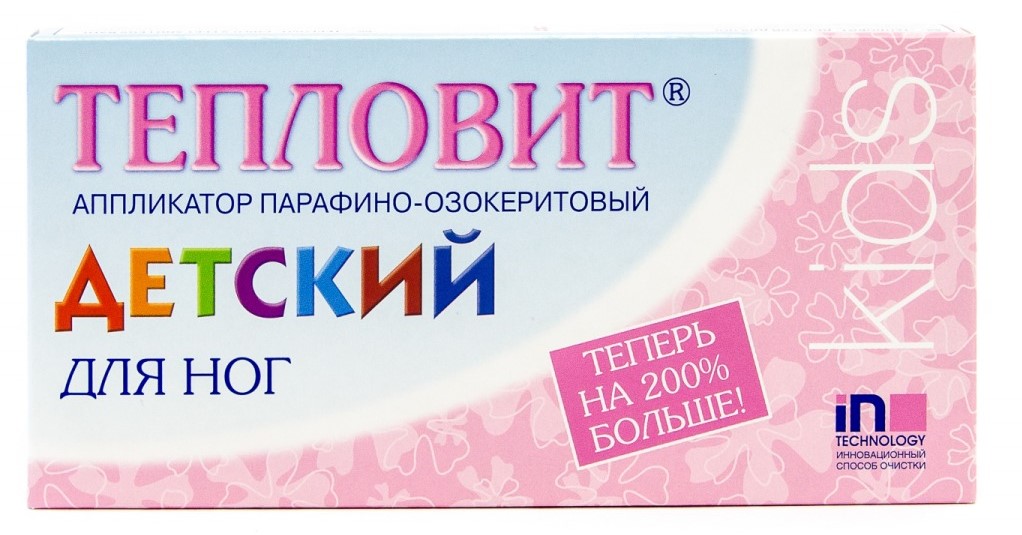 Тепловит Аппликатор парафино-озокеритовый Детский, субстанция-пластинки, 130 г, 1 шт, для ног фото