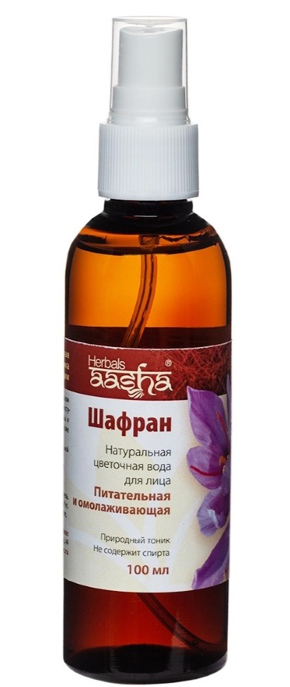 Aasha herbals вода цветочная натуральная для лица, 100 мл, 1 шт, шафран фото