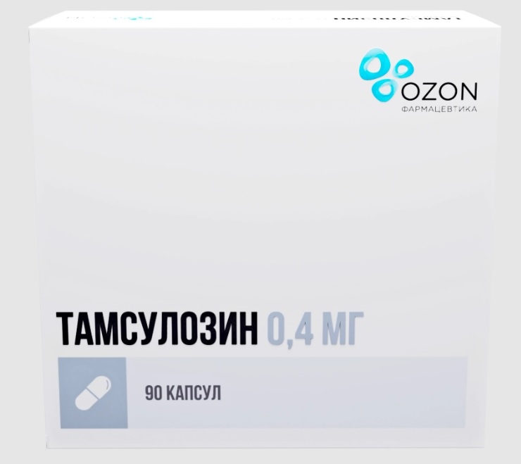 Тамсулозин, 0.4 мг, капсулы кишечнорастворимые с пролонгированным высвобождением, 90 шт. фото